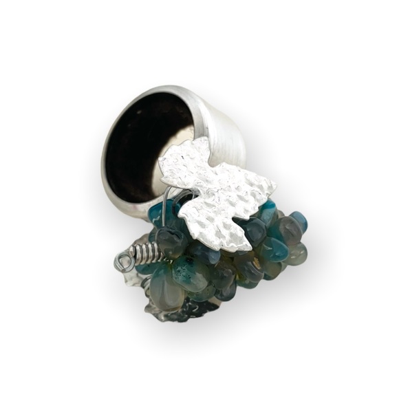 NEW Silver-plated Wine Collar with Green Stones from Argentina - Picture 4 of 7